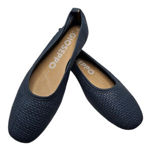 Gioseppo Women's Size 8 Woven Leather Flats Navy and Tan
